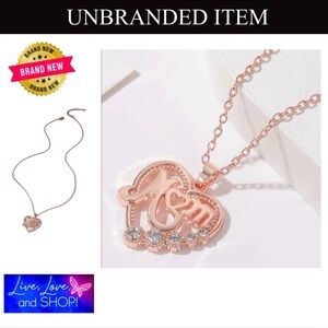“Love You Mom” Rose Gold Tone Necklace, NWOT